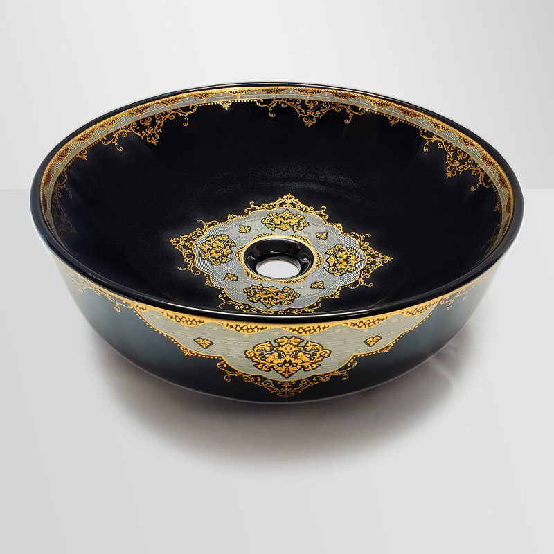 Juvia Classic Black Vitreous China Circular Vessel Bathroom Sink Wayfair